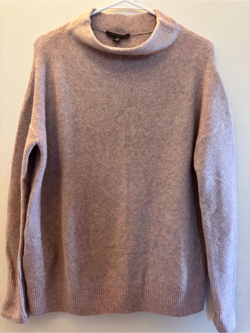 Ann Taylor Dusty Pink Cowl Neck Sweater stretch Fall Cloud Soft